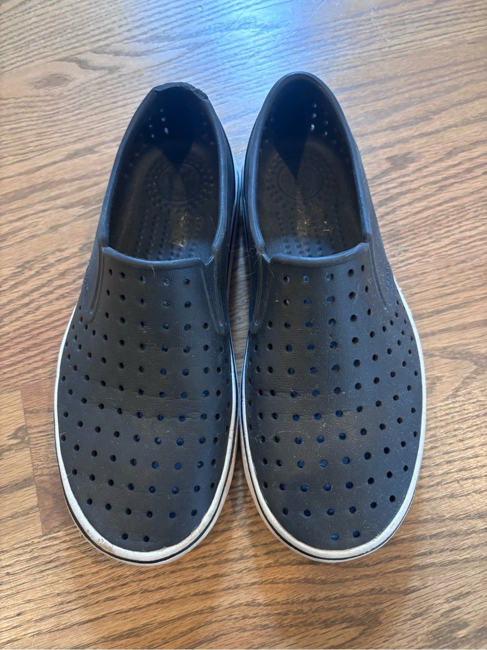 Men's Natives Miles Black Slip-On Perforated Casual Shoes